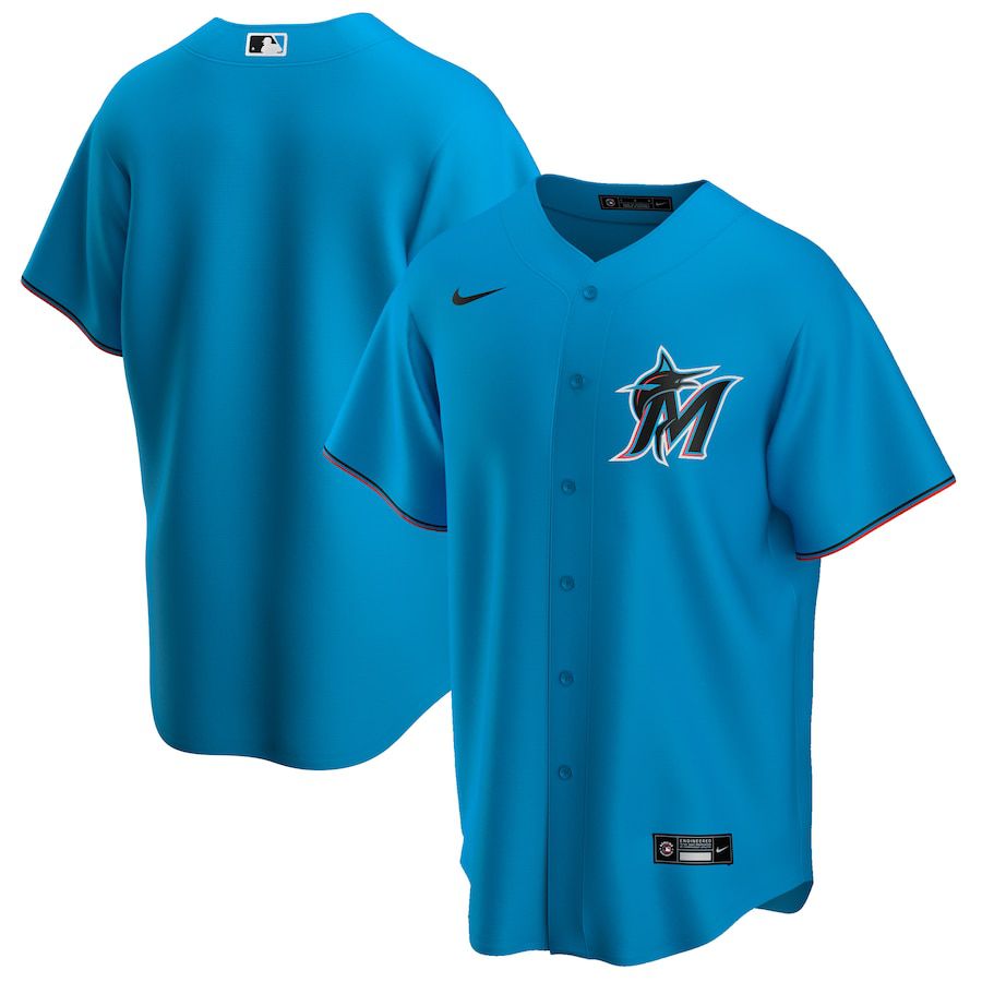 Mens Miami Marlins Nike Blue Alternate Replica Team MLB Jerseys->miami marlins->MLB Jersey